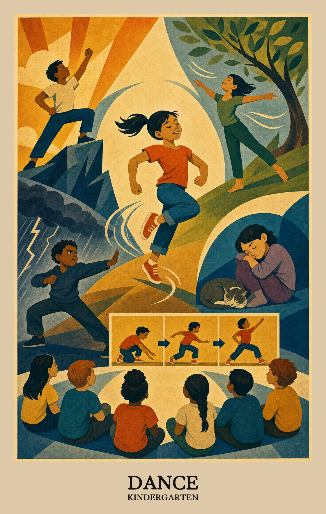 Illustration of what students learn in Kindergarten Arts: Dance