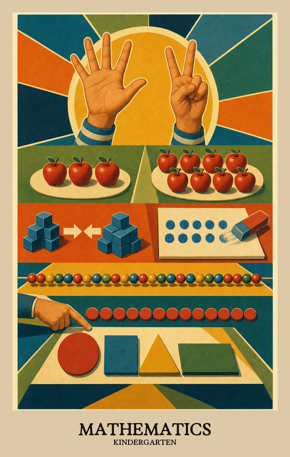 Illustration of what students learn in Kindergarten Mathematics