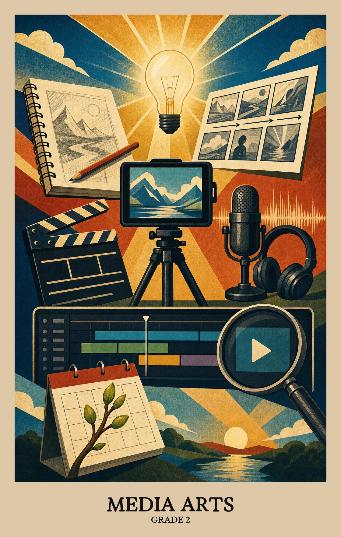 Illustration of what students learn in Grade 2 Arts: Media Arts