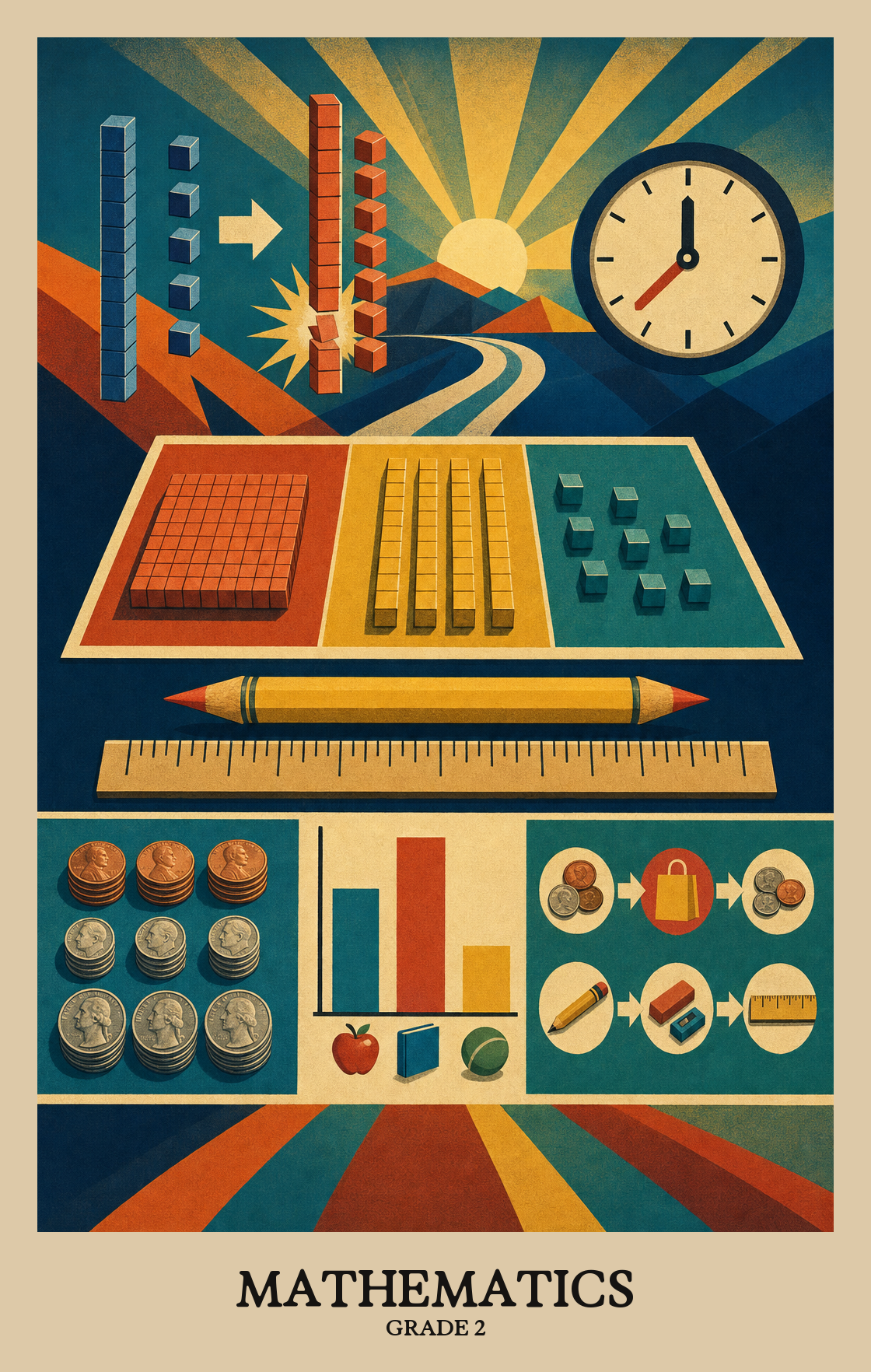 Illustration of what students learn in Grade 2 Mathematics