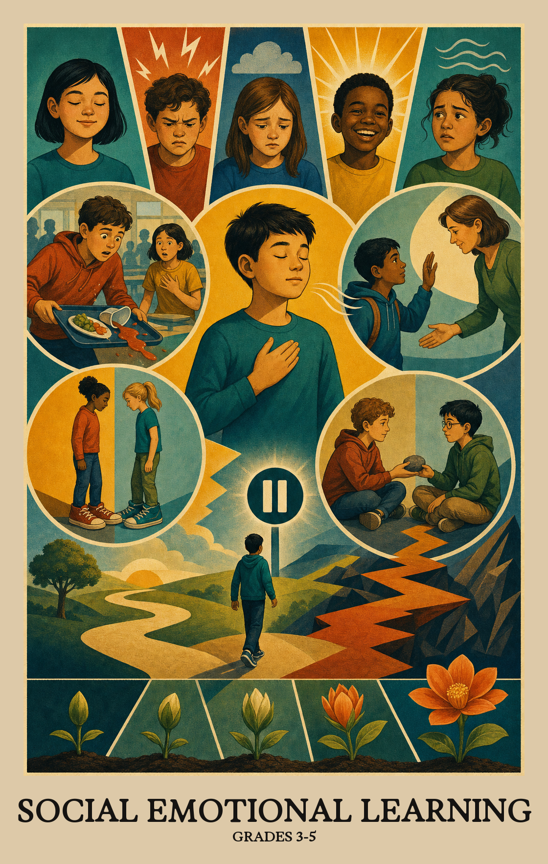 Illustration of what students learn in Grades 3-5 Social Emotional Learning