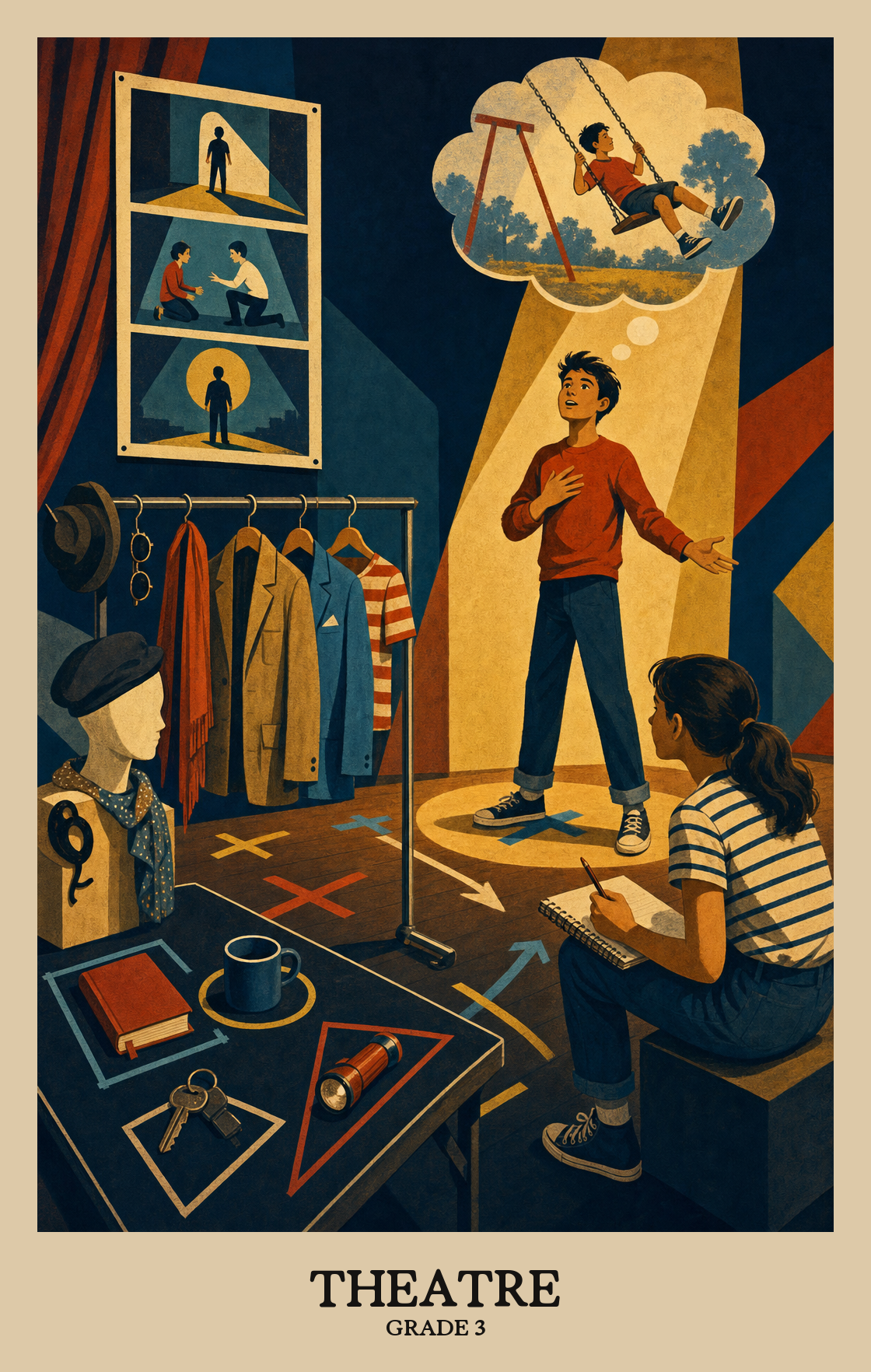 Illustration of what students learn in Grade 3 Arts: Theatre