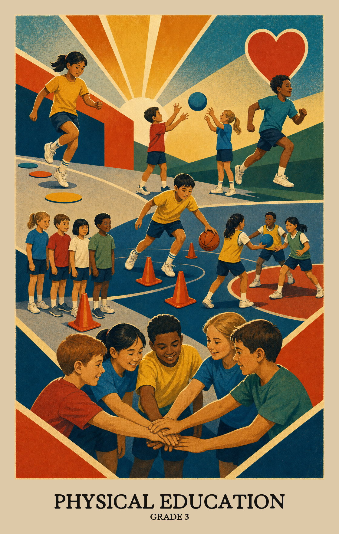 Illustration of what students learn in Grade 3 Physical Education