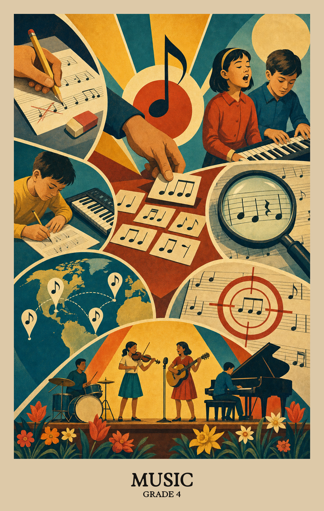 Illustration of what students learn in Grade 4 Arts: Music
