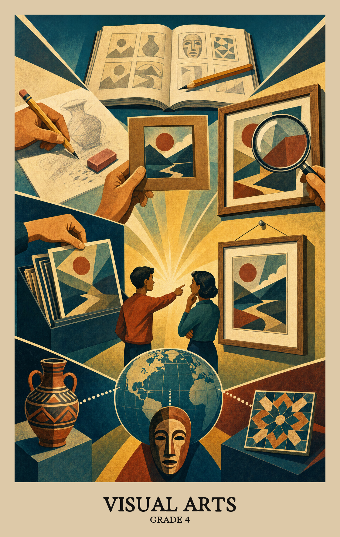 Illustration of what students learn in Grade 4 Arts: Visual Arts