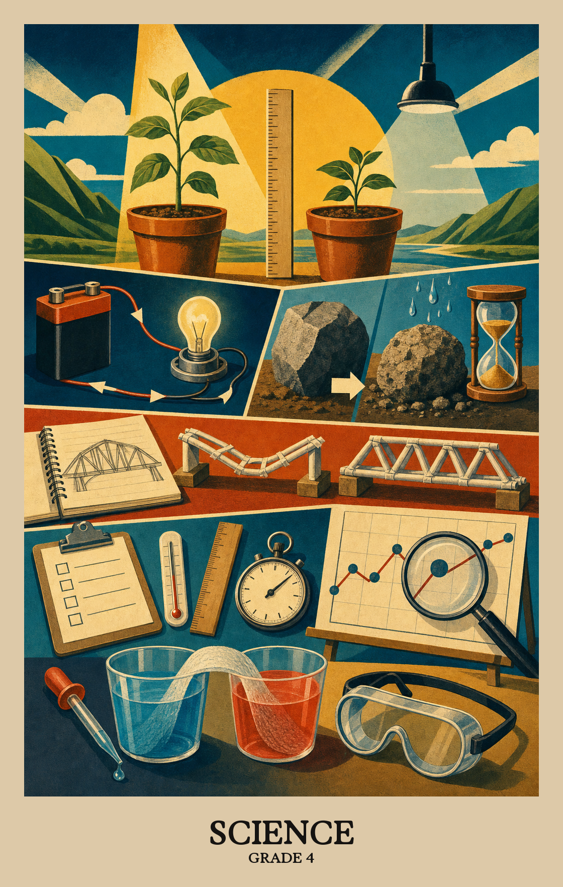 Illustration of what students learn in Grade 4 Science