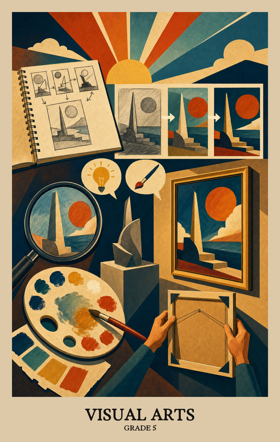 Illustration of what students learn in Grade 5 Arts: Visual Arts