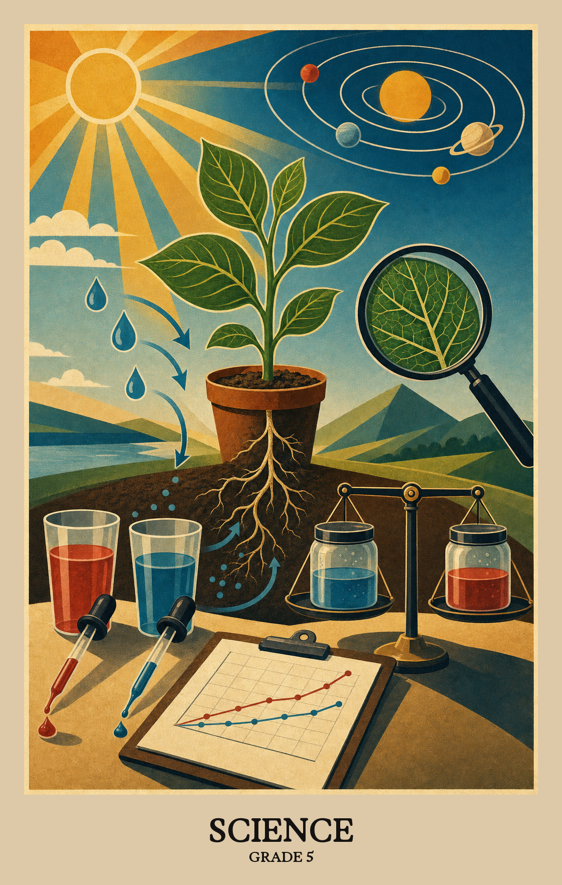 Illustration of what students learn in Grade 5 Science