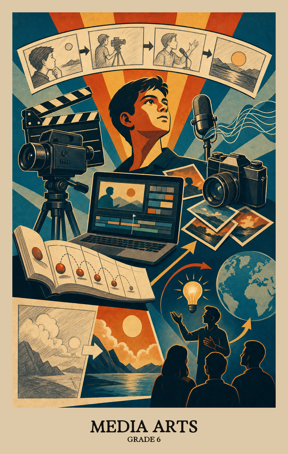 Illustration of what students learn in Grade 6 Arts: Media Arts