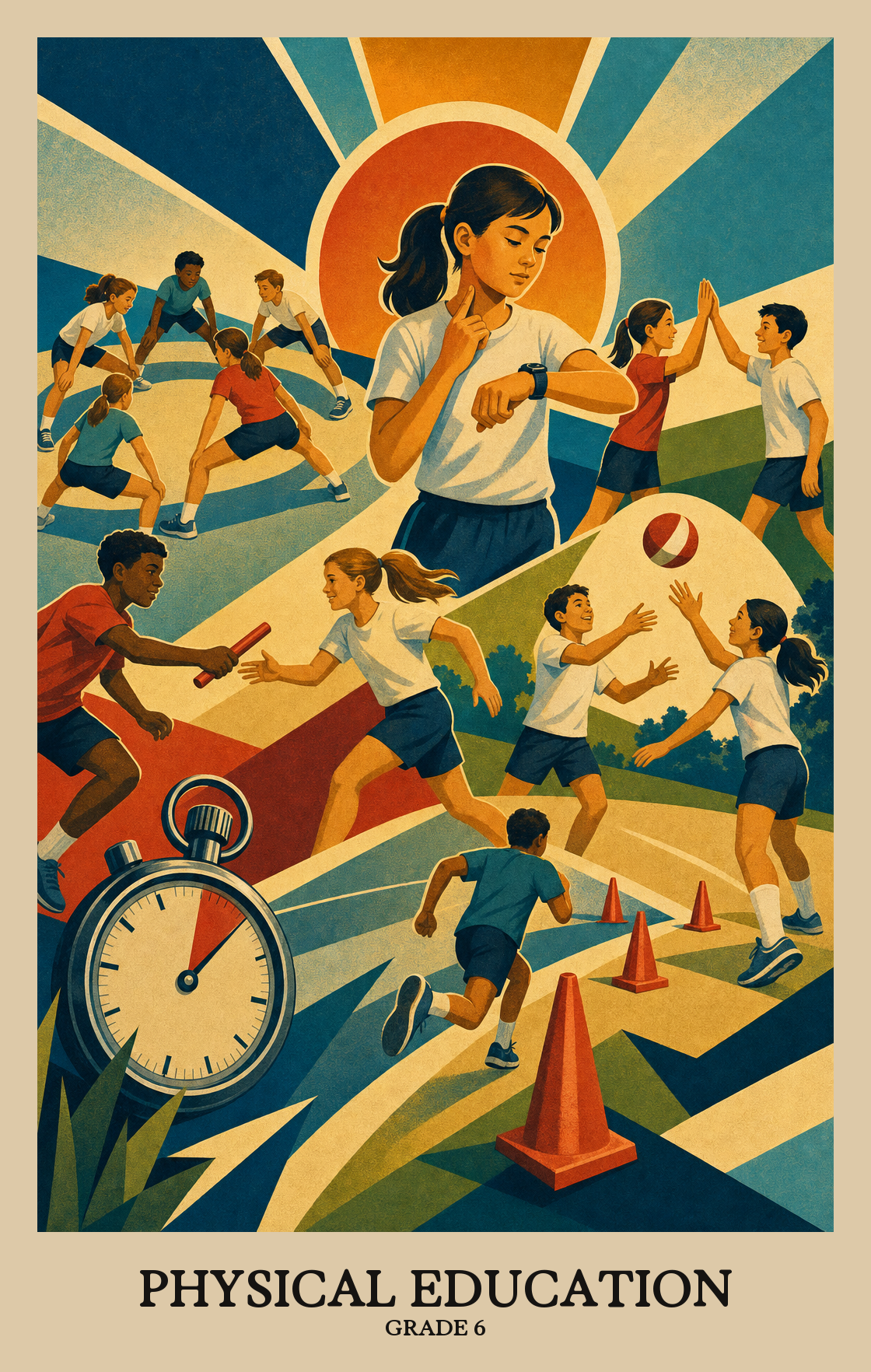 Illustration of what students learn in Grade 6 Physical Education