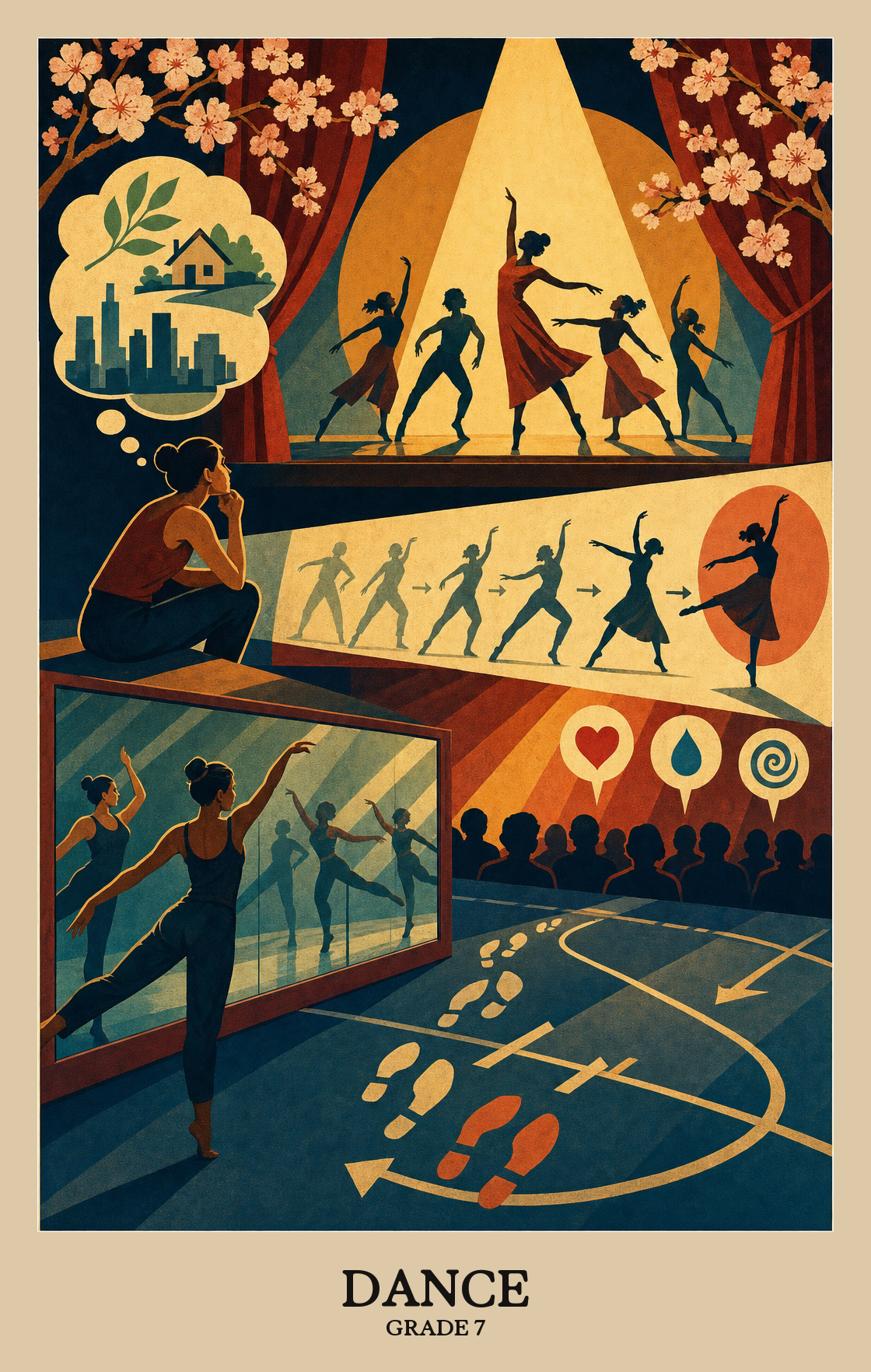 Illustration of what students learn in Grade 7 Arts: Dance