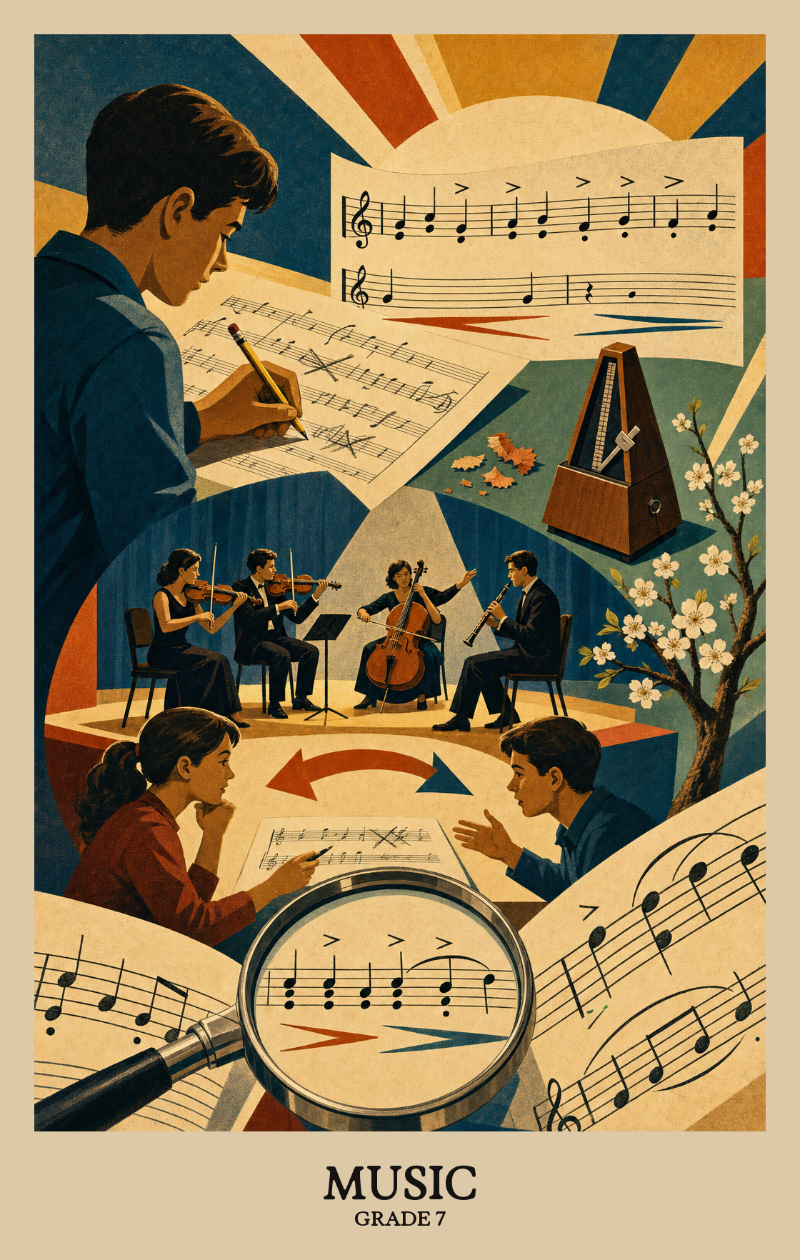 Illustration of what students learn in Grade 7 Arts: Music
