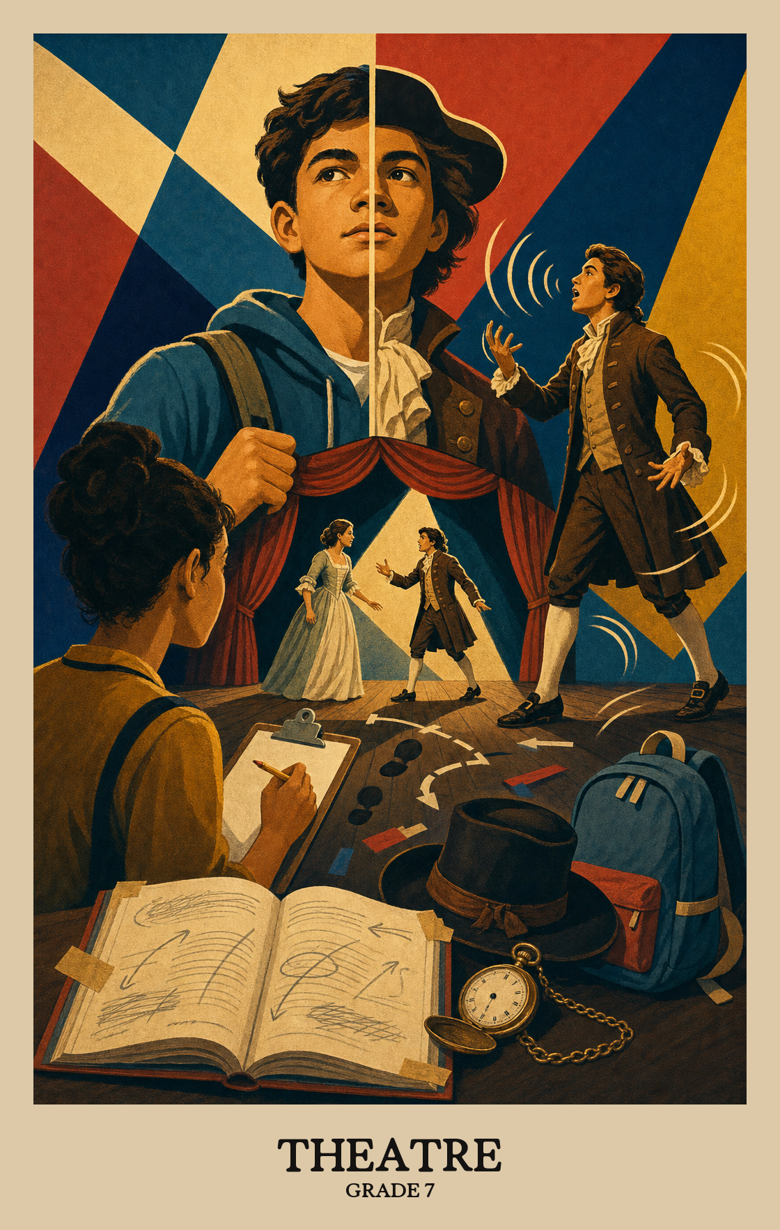 Illustration of what students learn in Grade 7 Arts: Theatre