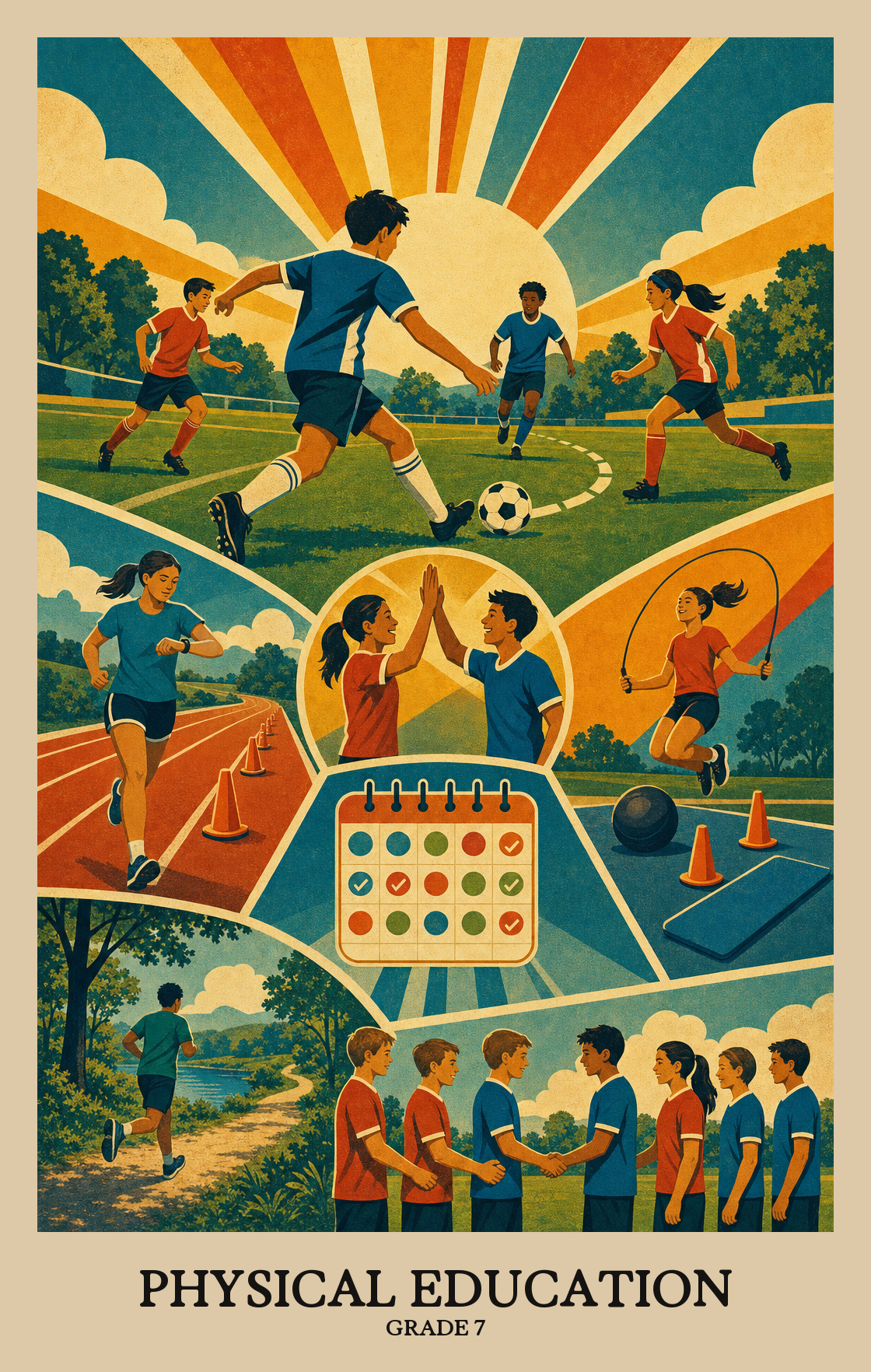 Illustration of what students learn in Grade 7 Physical Education