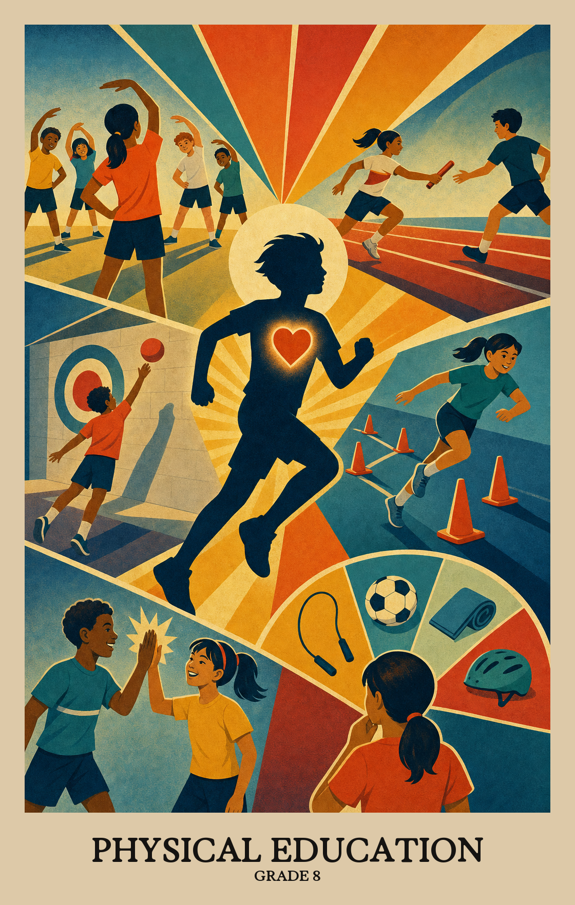 Illustration of what students learn in Grade 8 Physical Education