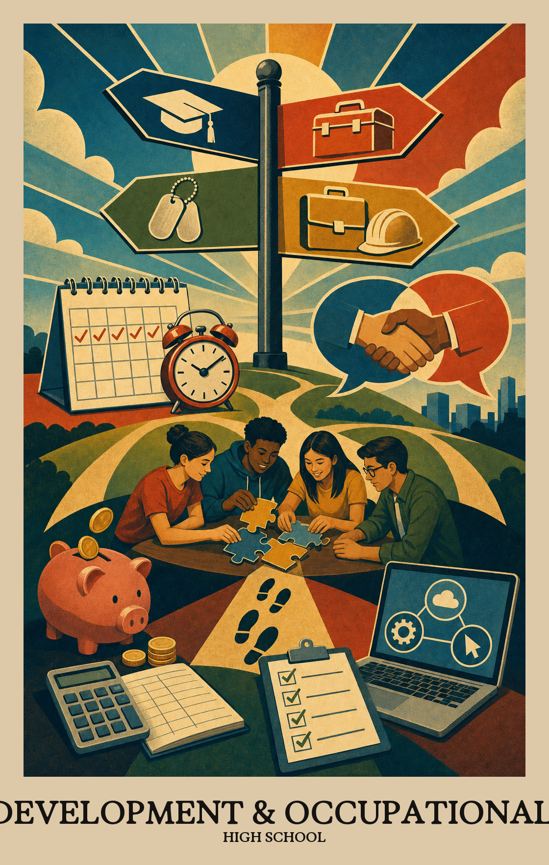 Illustration of what students learn in High School Career Development & Occupational Studies