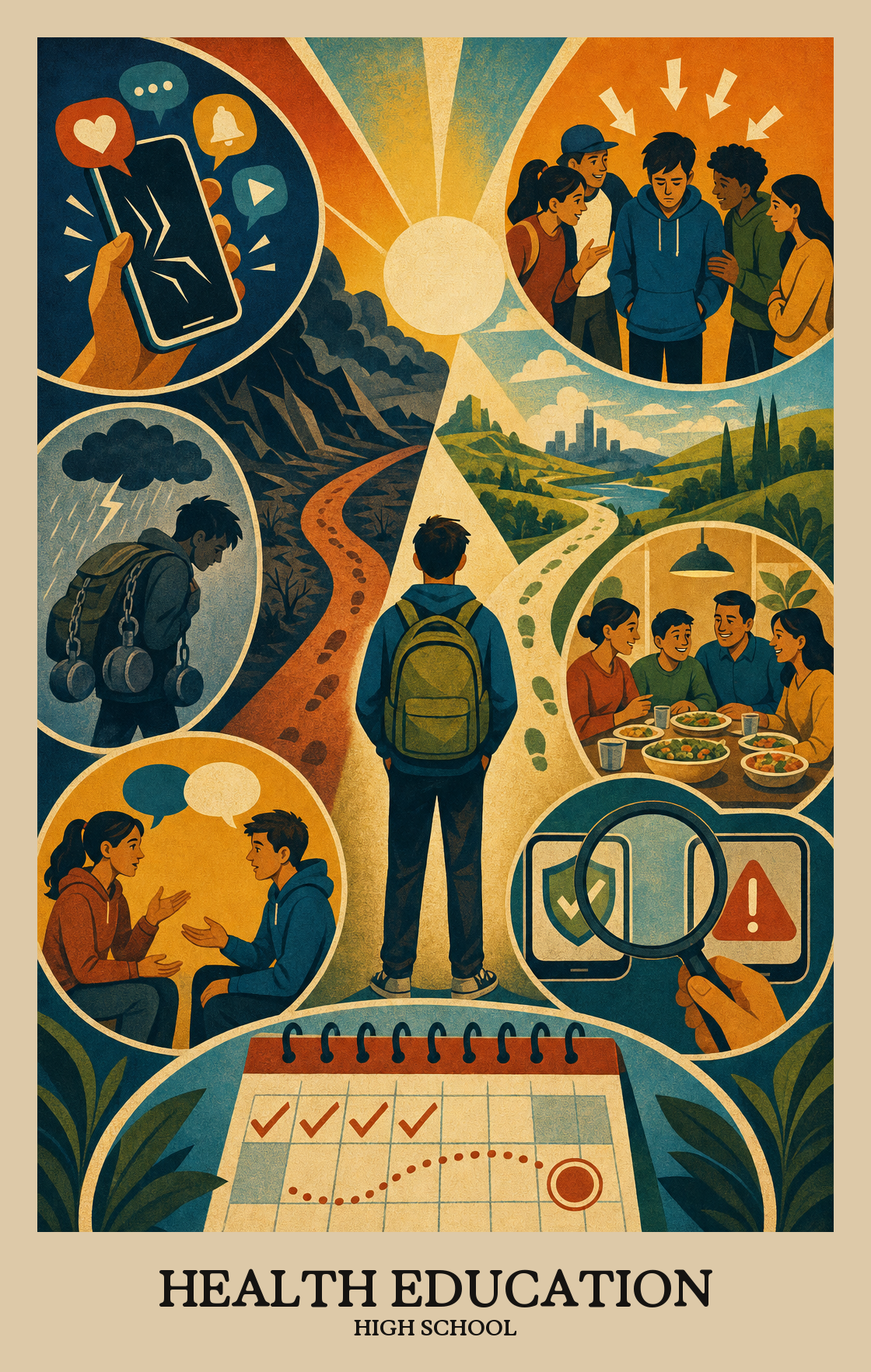 Illustration of what students learn in High School Health Education