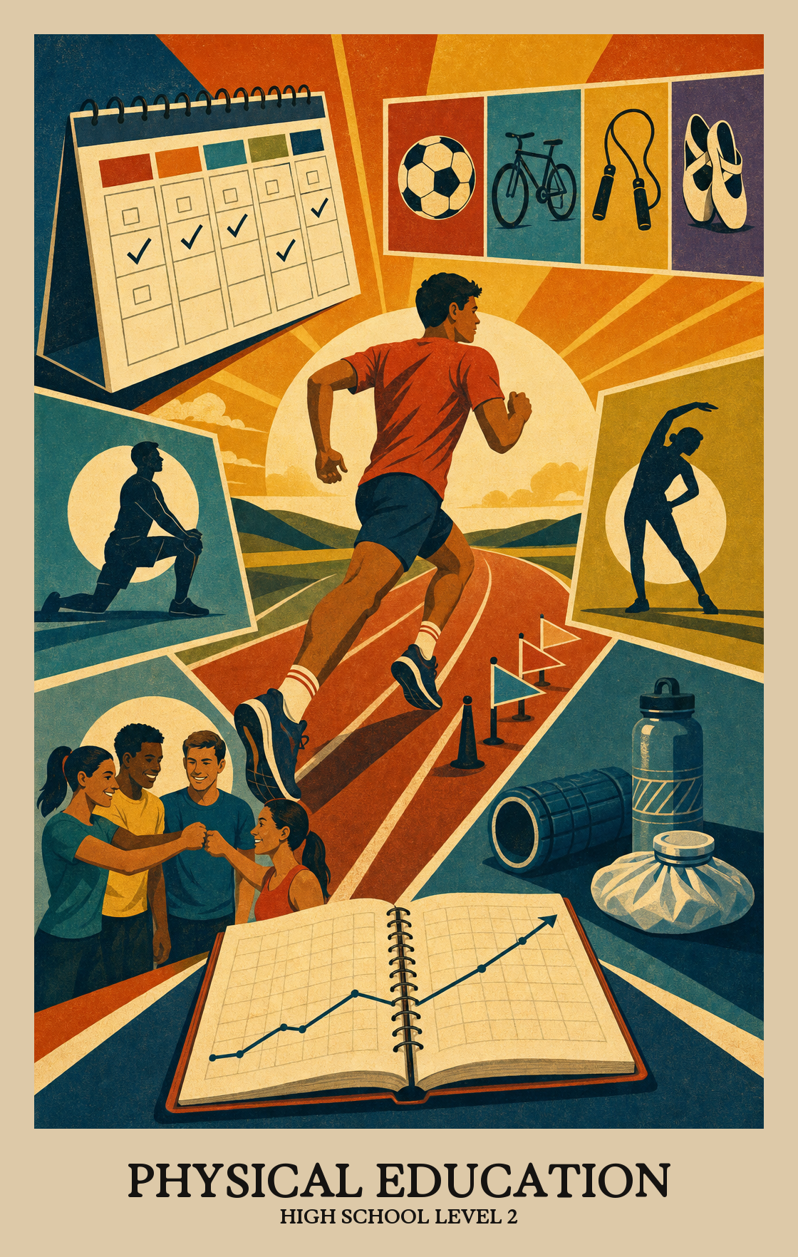 Illustration of what students learn in High School Level 2 Physical Education