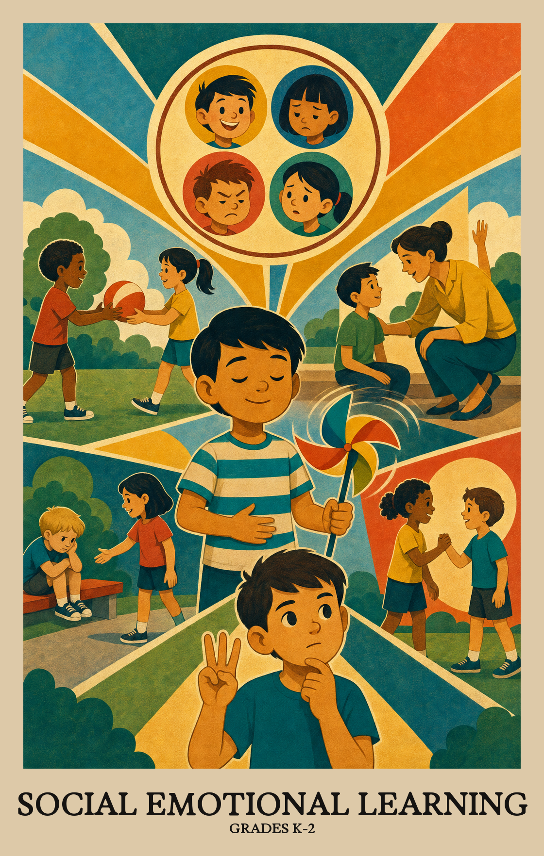 Illustration of what students learn in Grades K-2 Social Emotional Learning