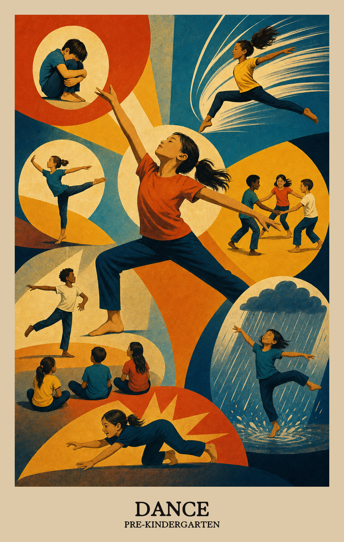 Illustration of what students learn in Pre-Kindergarten Arts: Dance