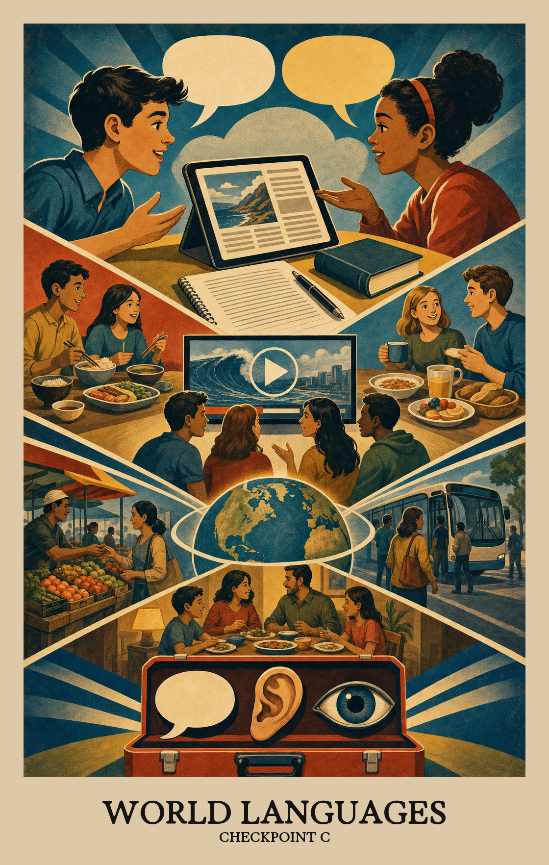 Illustration of what students learn in Checkpoint C World Languages