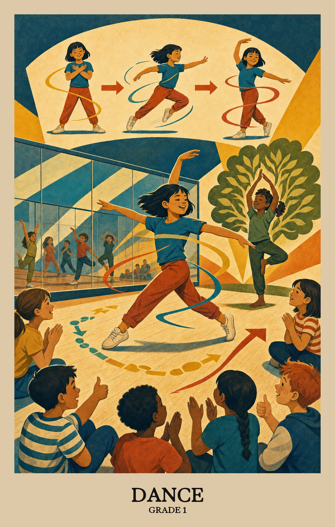 Illustration of what students learn in Grade 1 Arts: Dance