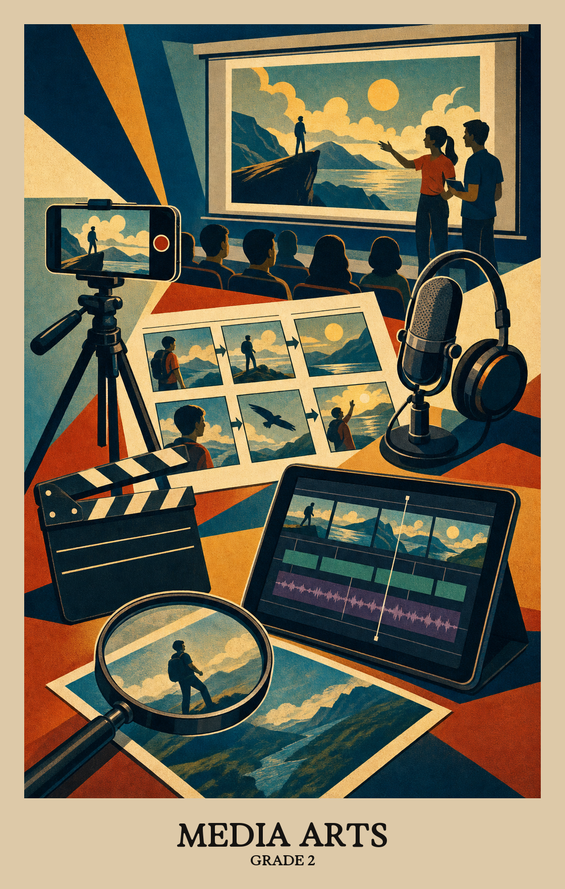 Illustration of what students learn in Grade 2 Arts: Media Arts