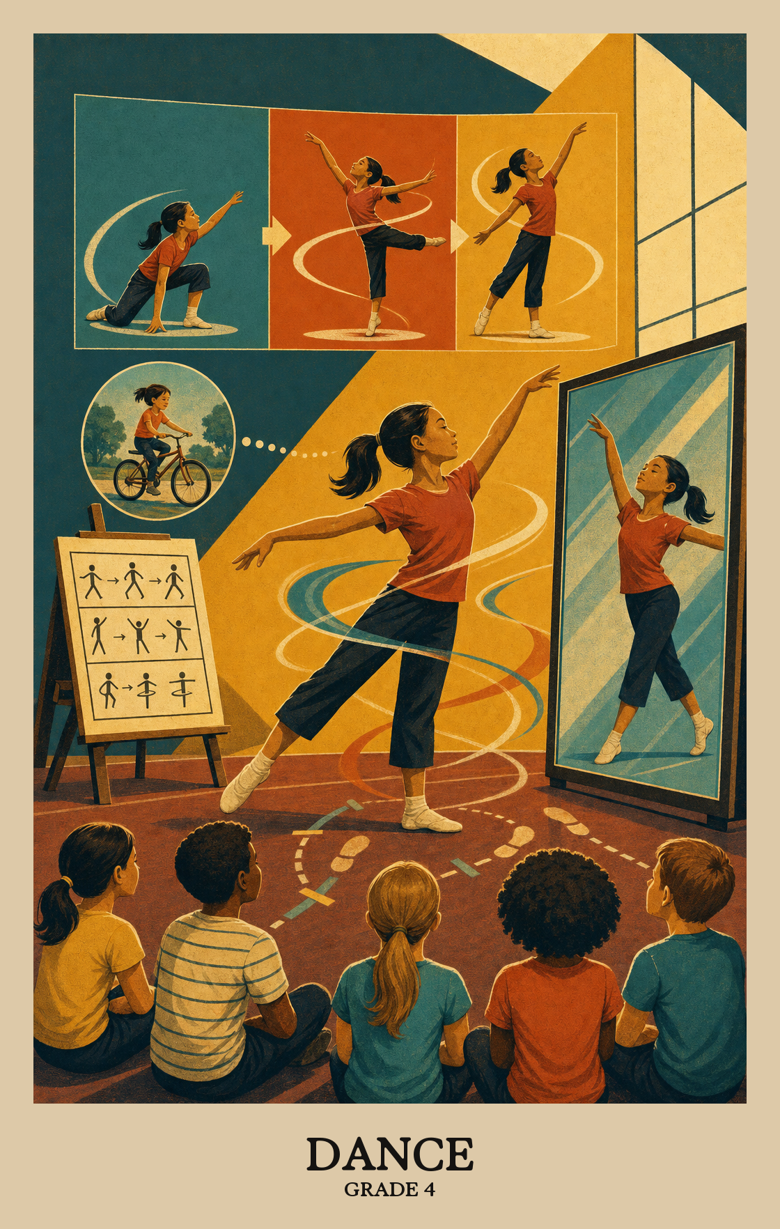 Illustration of what students learn in Grade 4 Arts: Dance