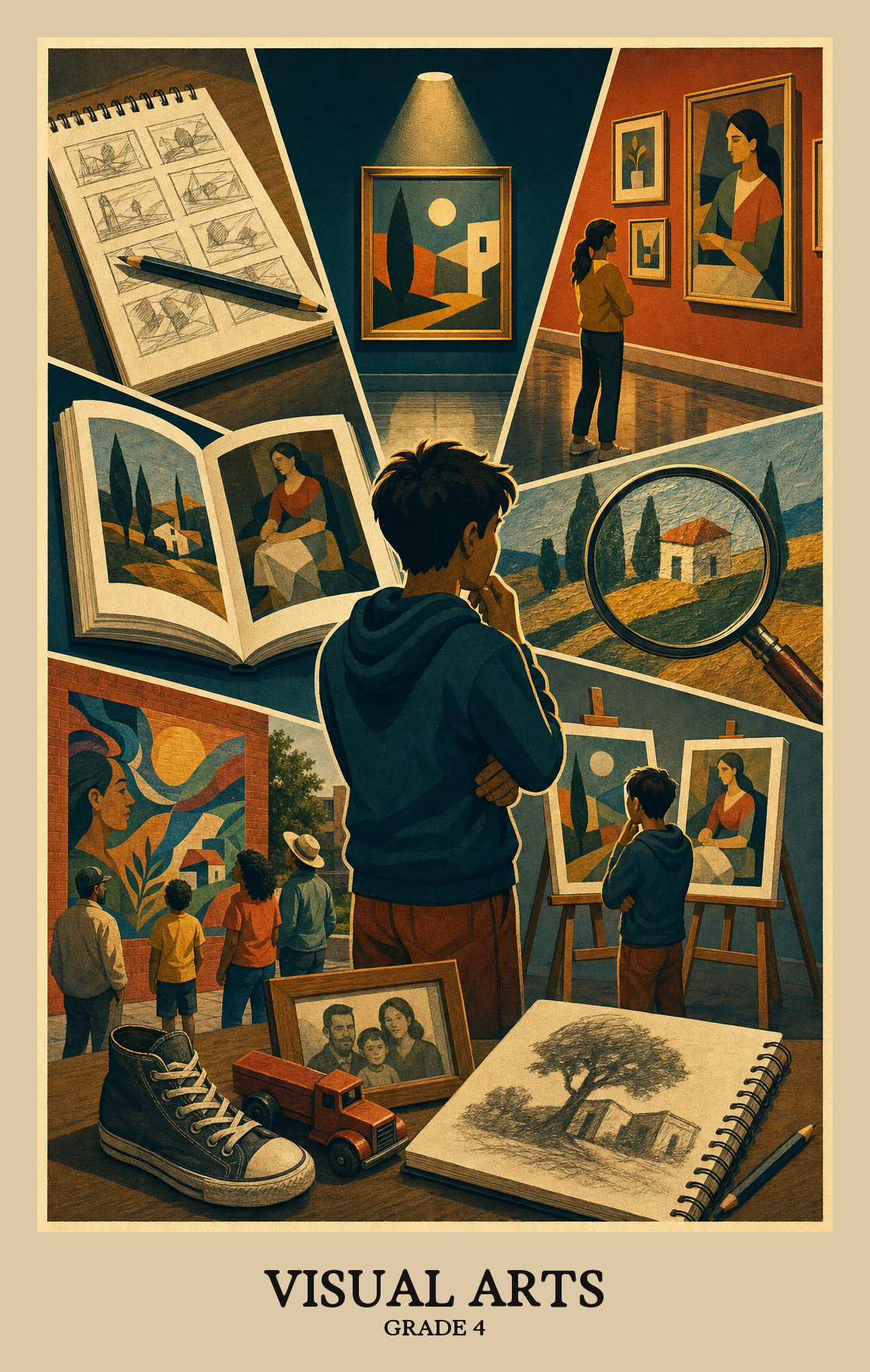 Illustration of what students learn in Grade 4 Arts: Visual Arts