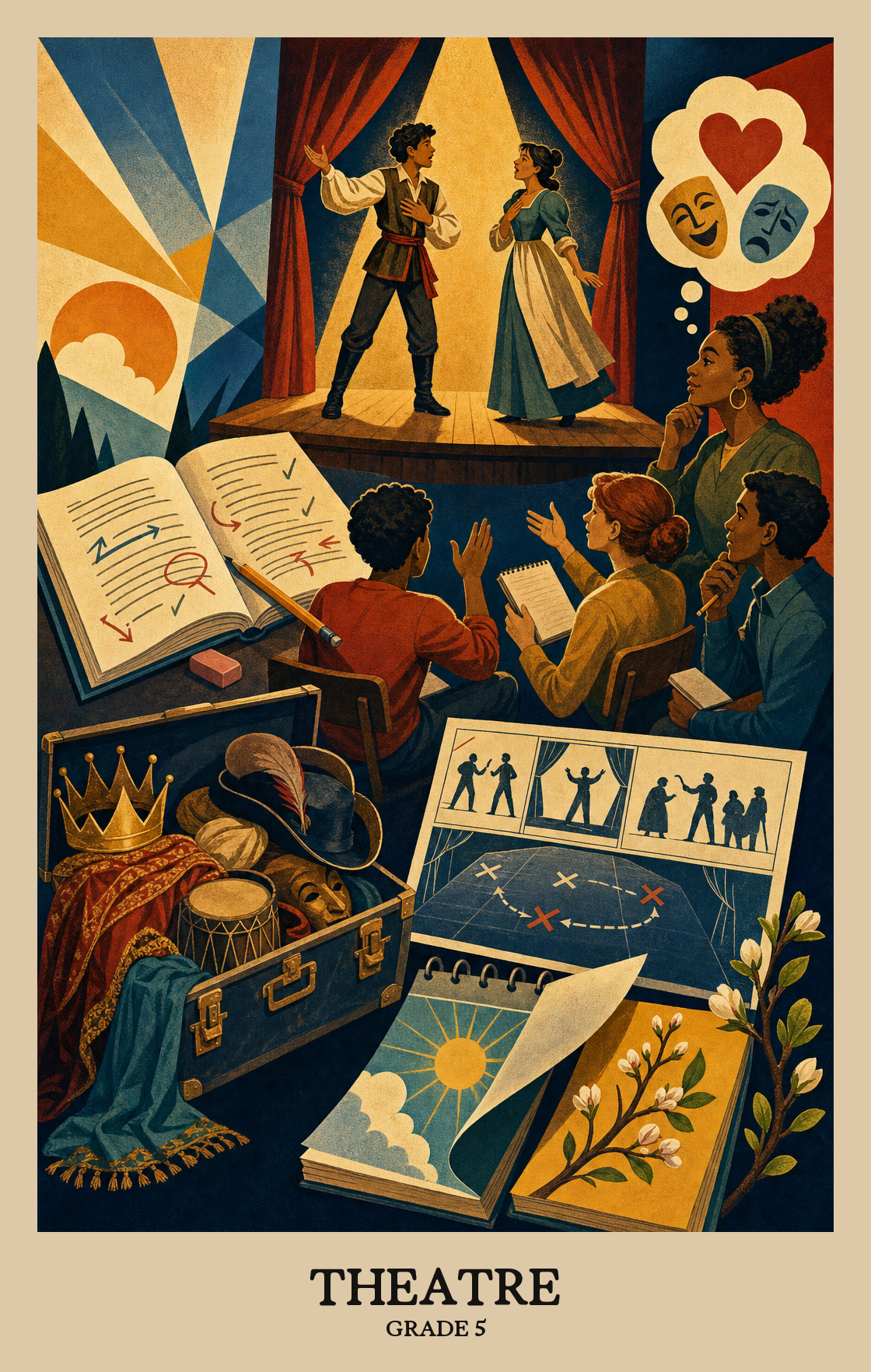 Illustration of what students learn in Grade 5 Arts: Theatre