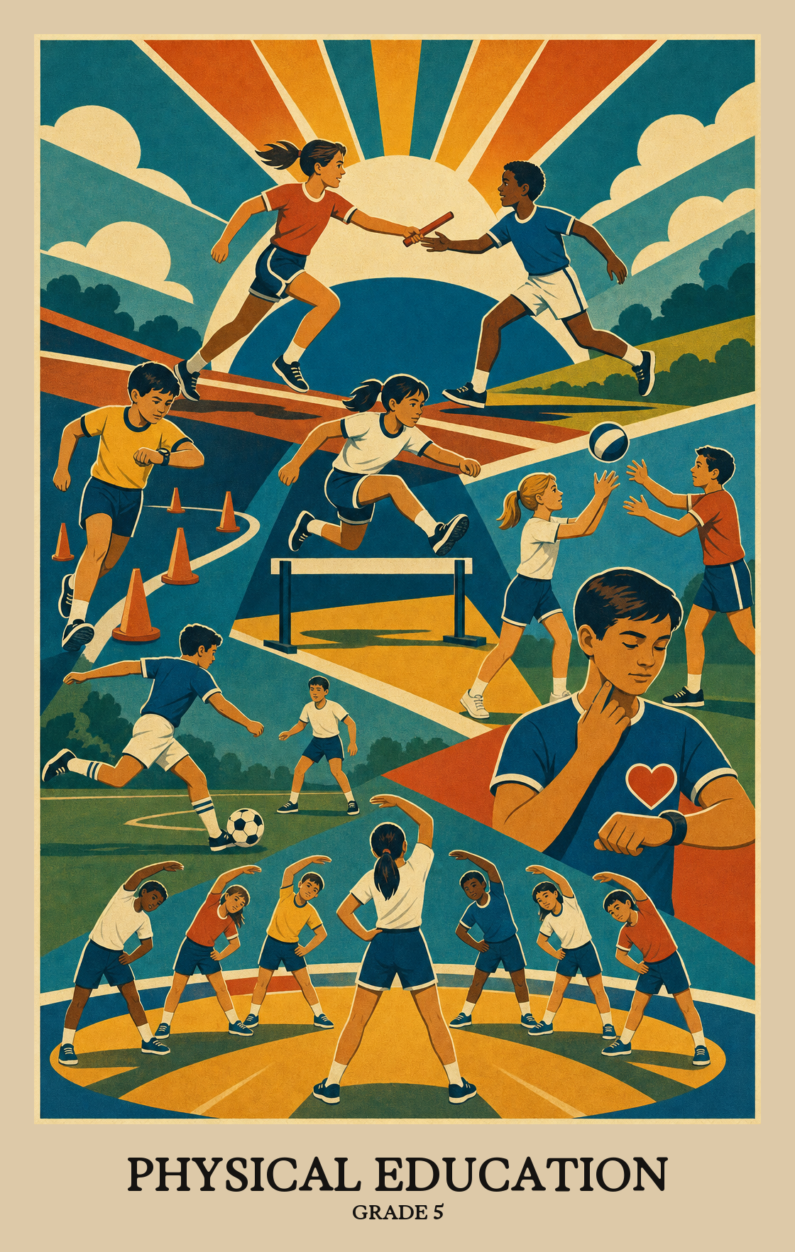 Illustration of what students learn in Grade 5 Physical Education