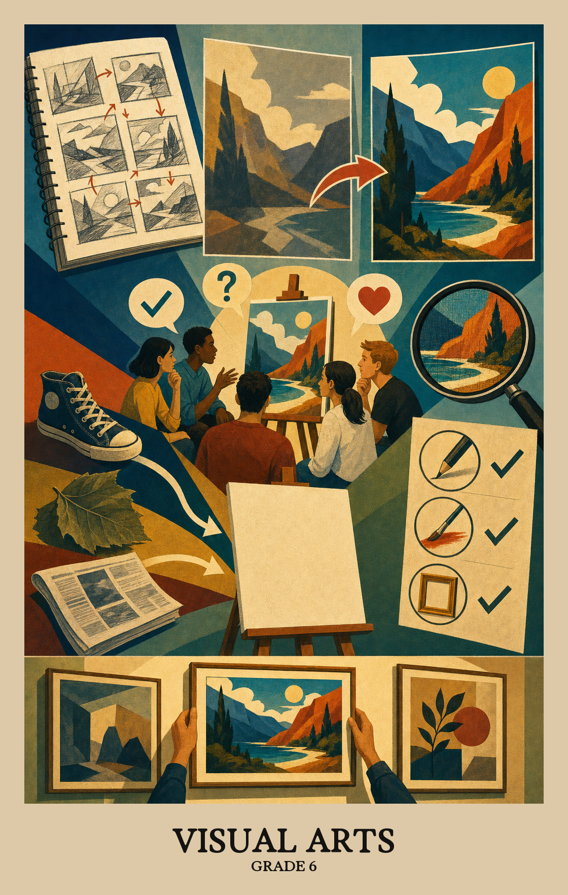 Illustration of what students learn in Grade 6 Arts: Visual Arts