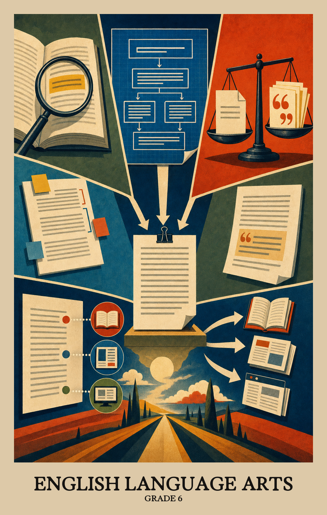 Illustration of what students learn in Grade 6 English Language Arts