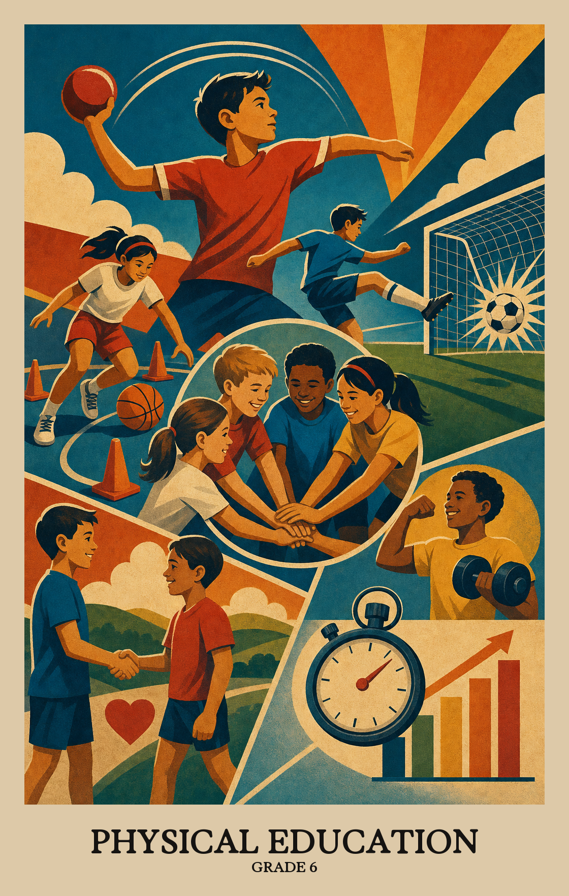Illustration of what students learn in Grade 6 Physical Education