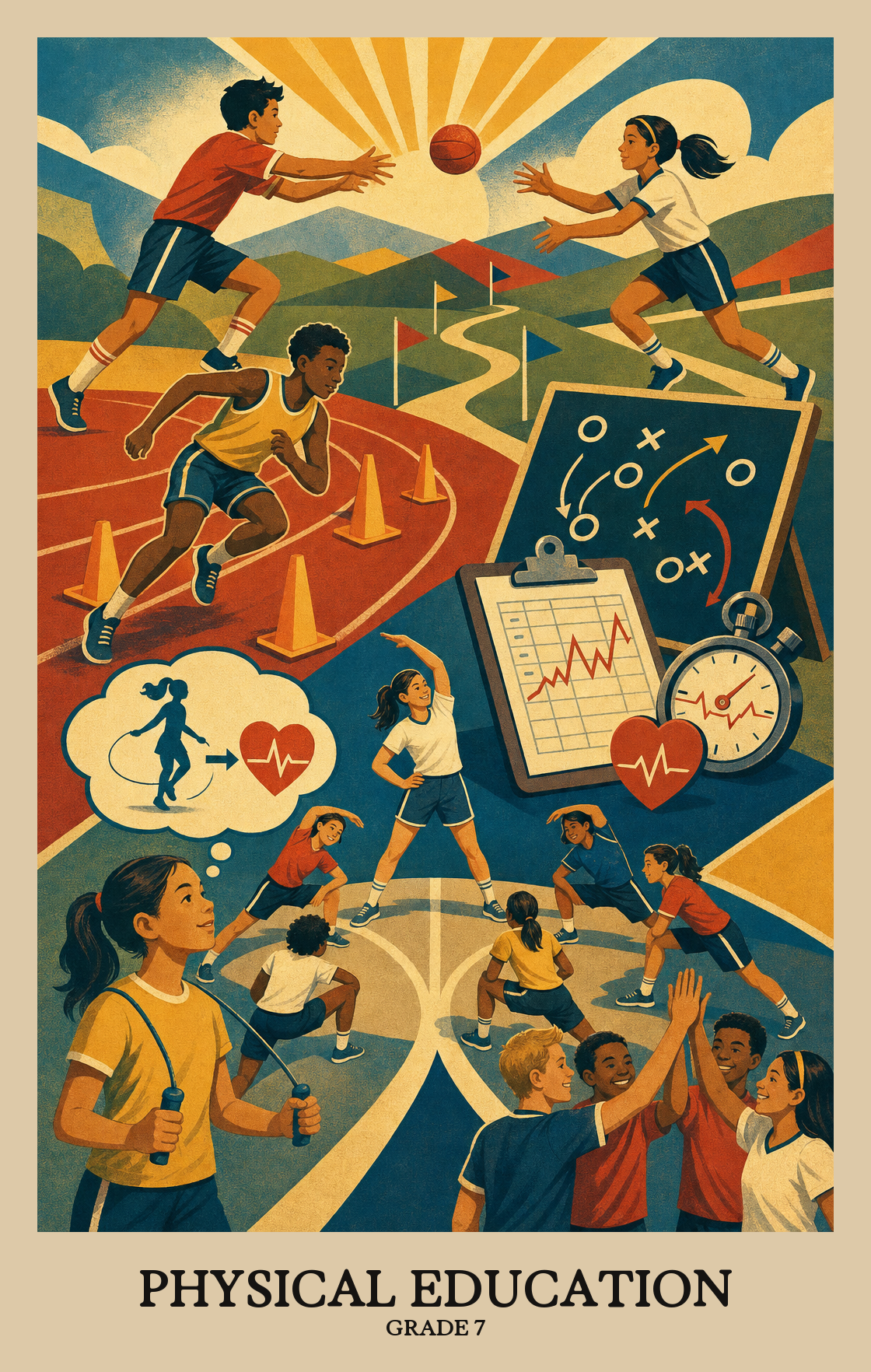 Illustration of what students learn in Grade 7 Physical Education