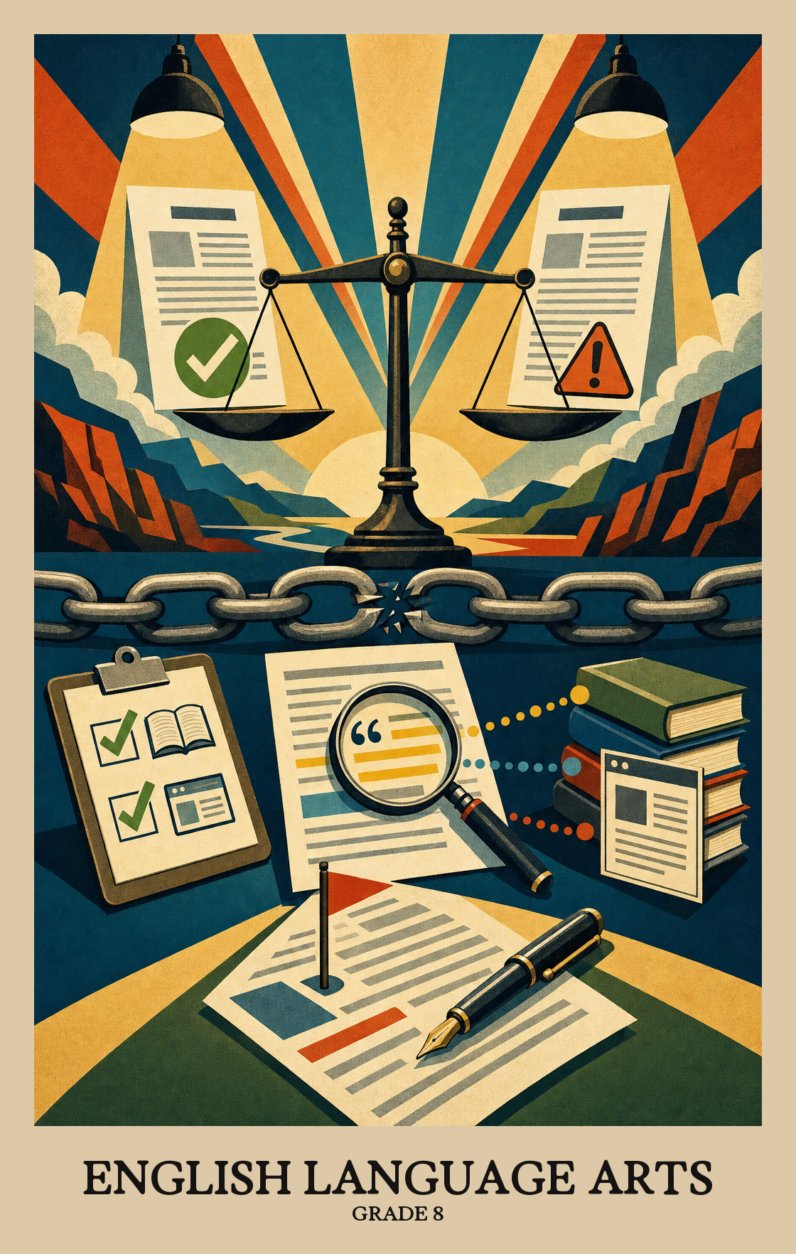 Illustration of what students learn in Grade 8 English Language Arts
