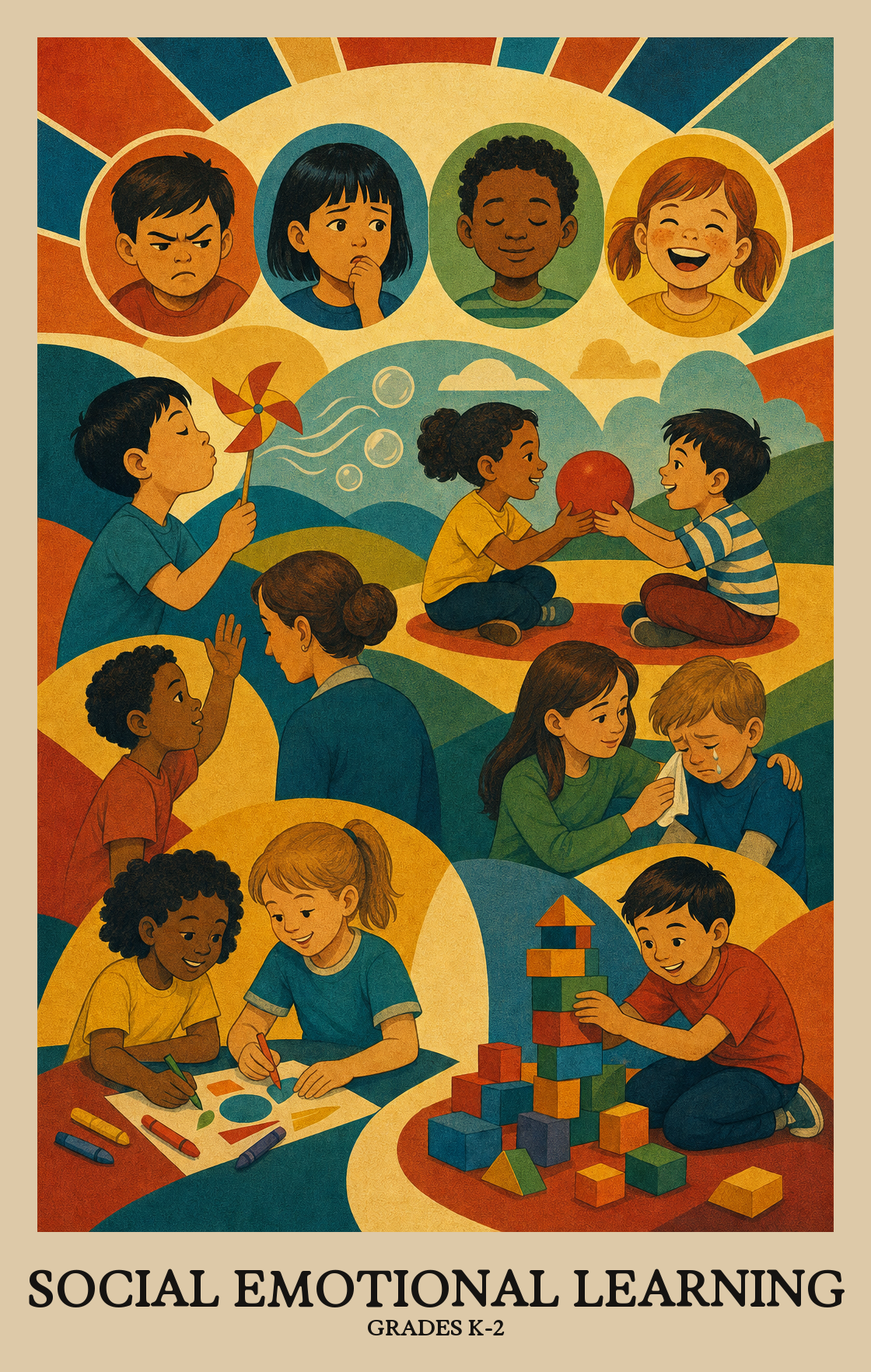 Illustration of what students learn in Grades K-2 Social Emotional Learning