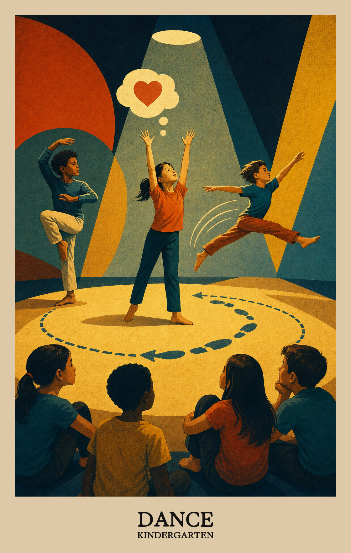 Illustration of what students learn in Kindergarten Arts: Dance