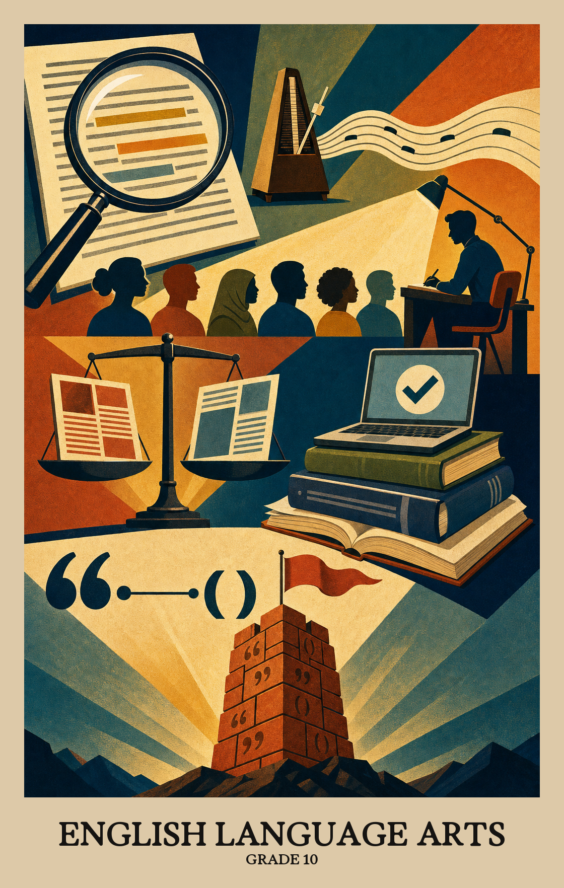 Illustration of what students learn in Grade 10 English Language Arts