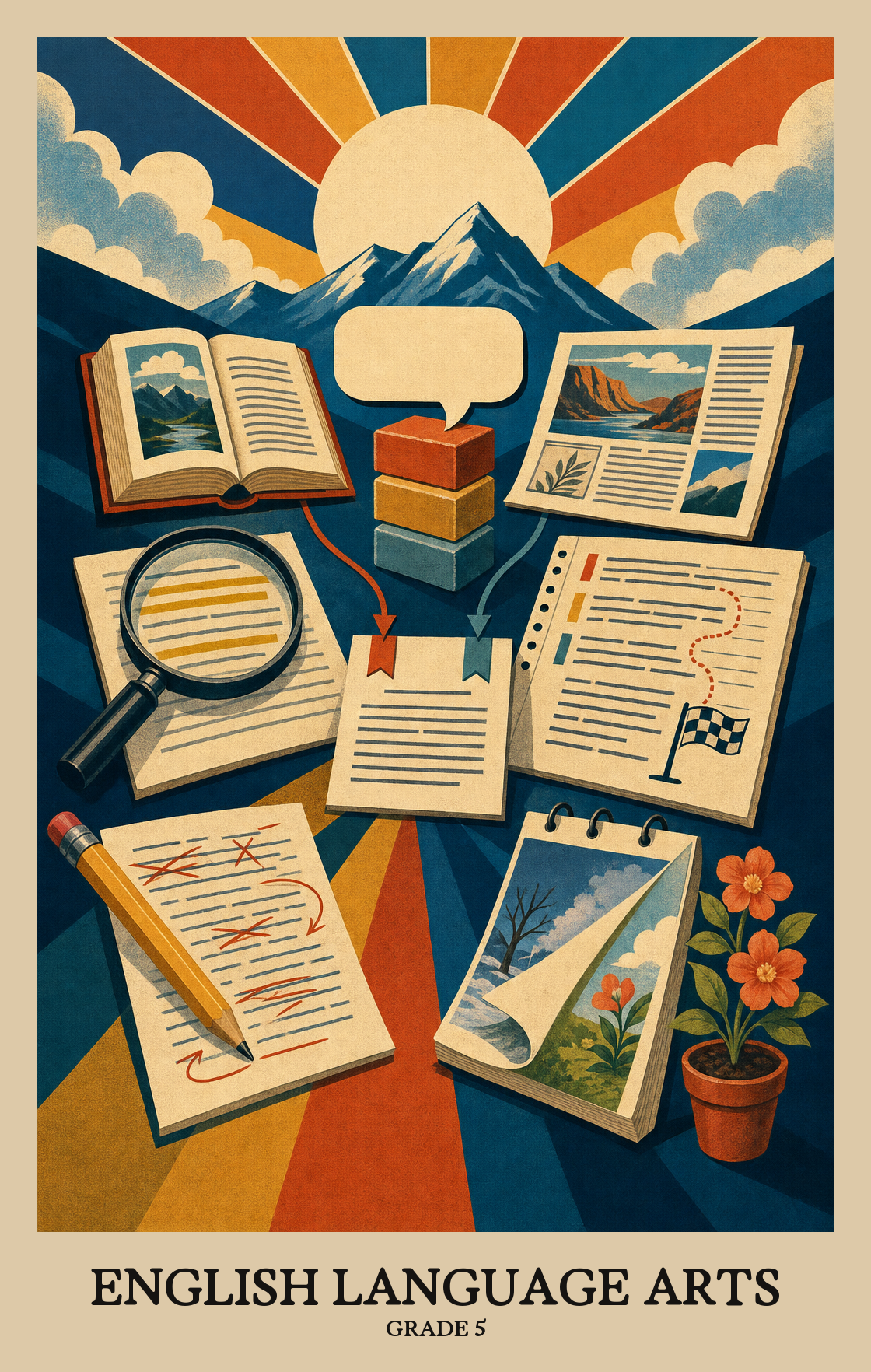 Illustration of what students learn in Grade 5 English Language Arts