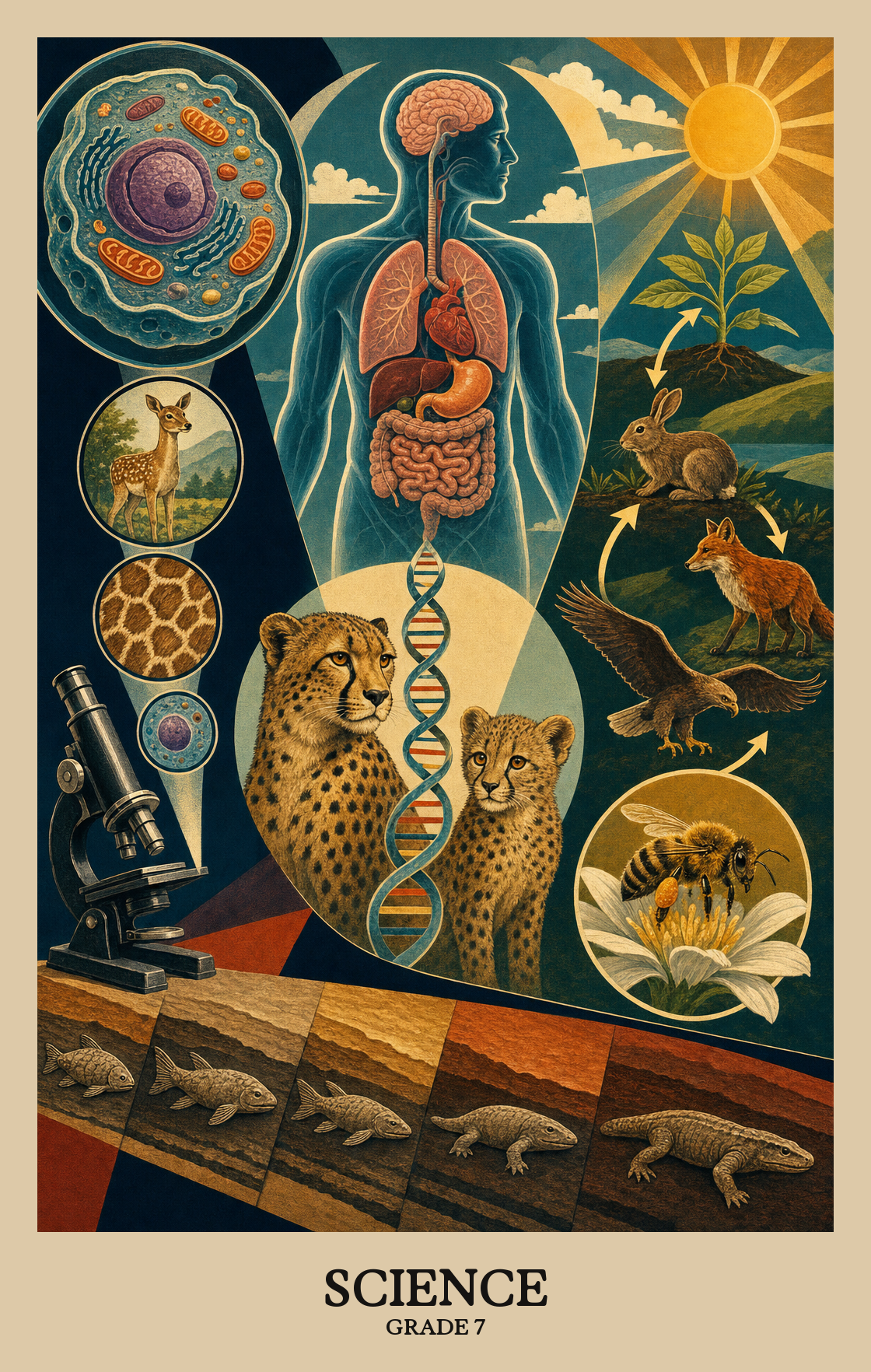 Illustration of what students learn in Grade 7 Science