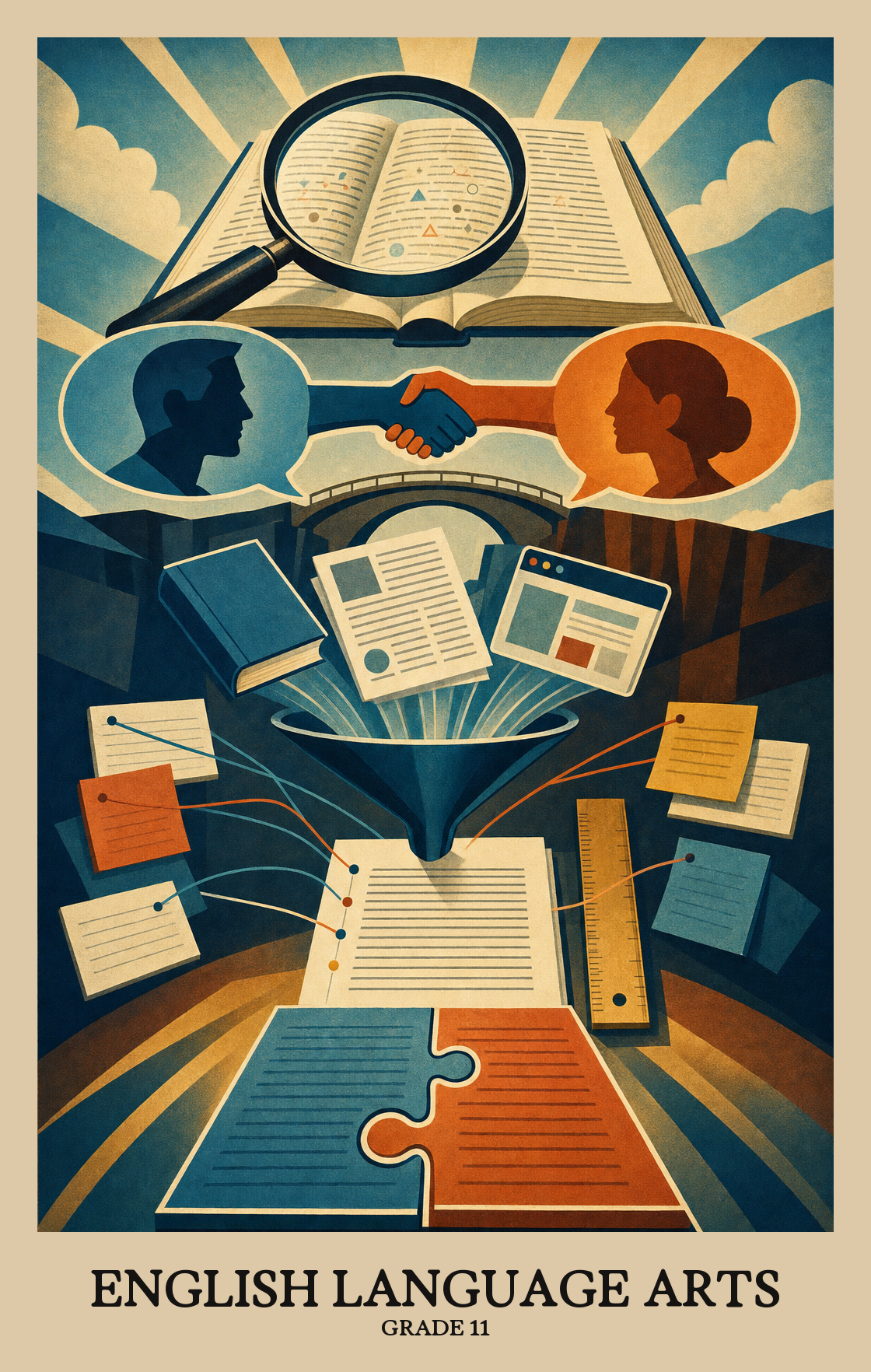 Illustration of what students learn in Grade 11 English Language Arts