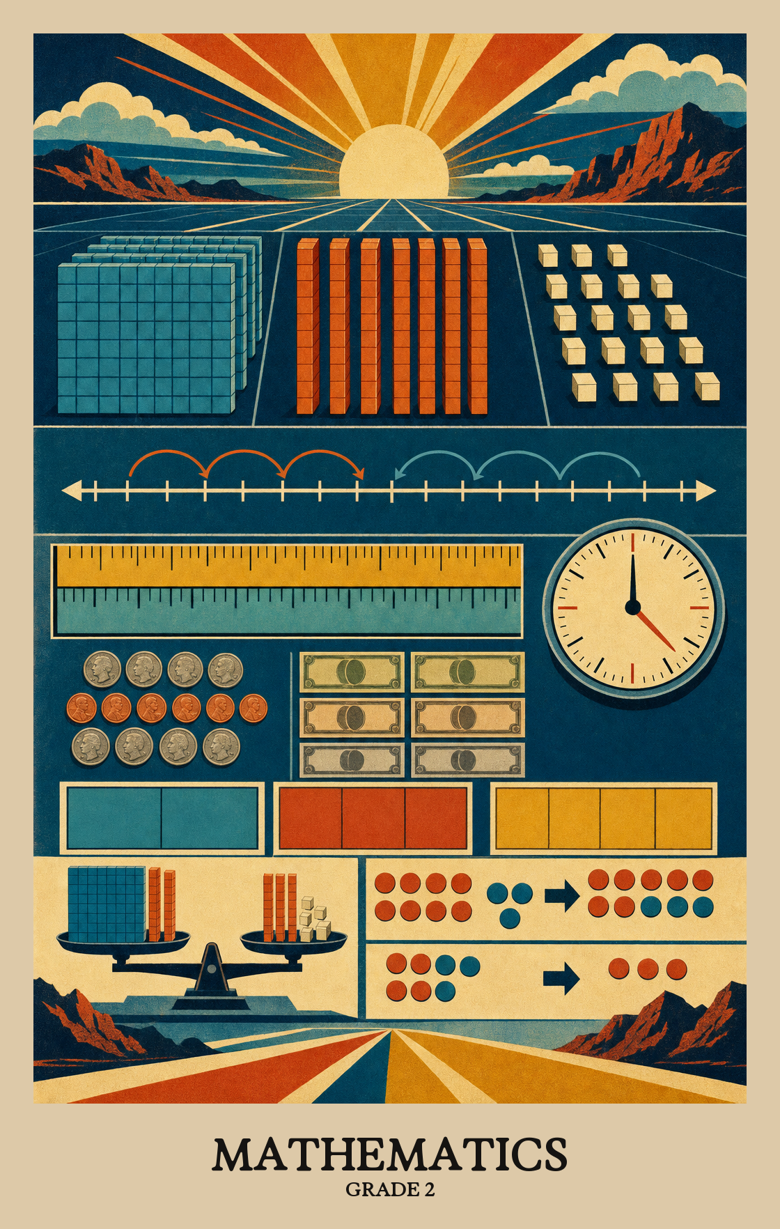 Illustration of what students learn in Grade 2 Mathematics