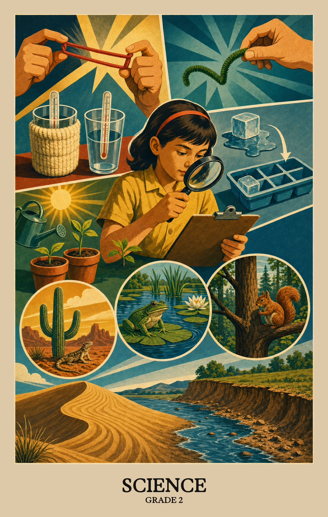 Illustration of what students learn in Grade 2 Science