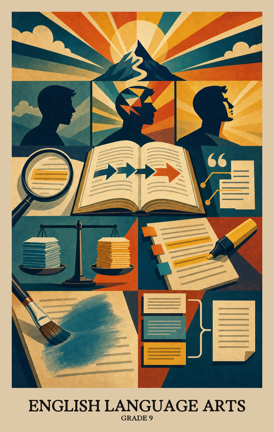 Illustration of what students learn in Grade 9 English Language Arts