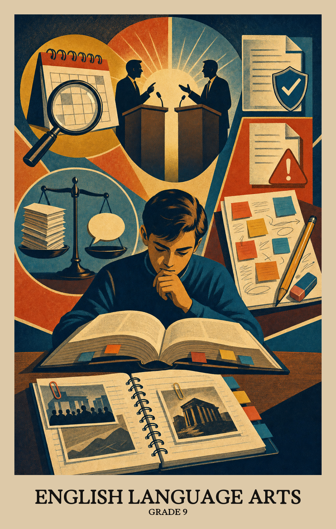 Illustration of what students learn in Grade 9 English Language Arts