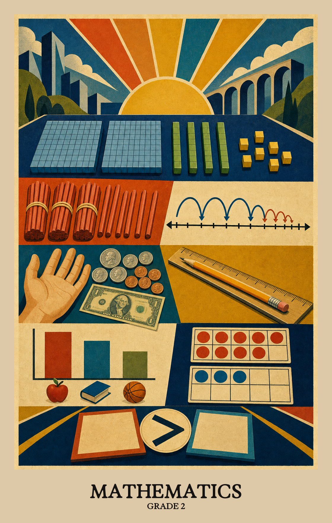Illustration of what students learn in Grade 2 Mathematics