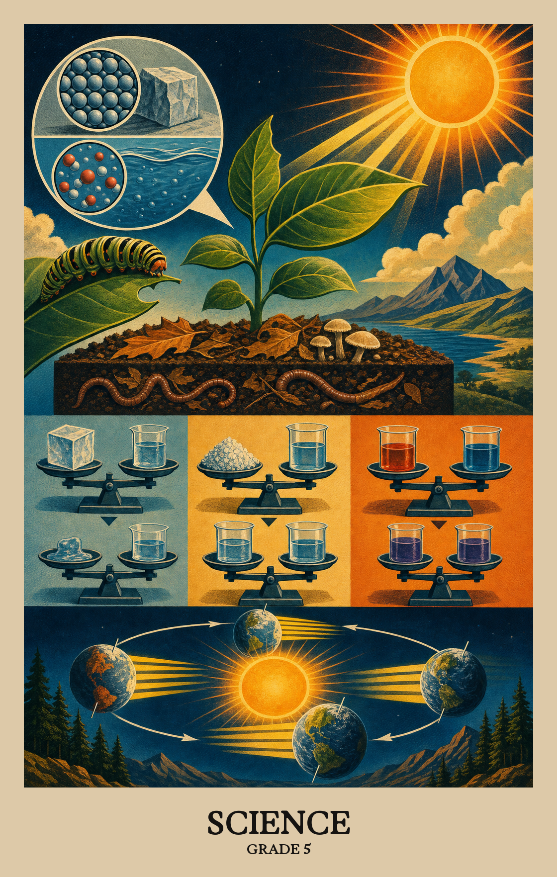 Illustration of what students learn in Grade 5 Science