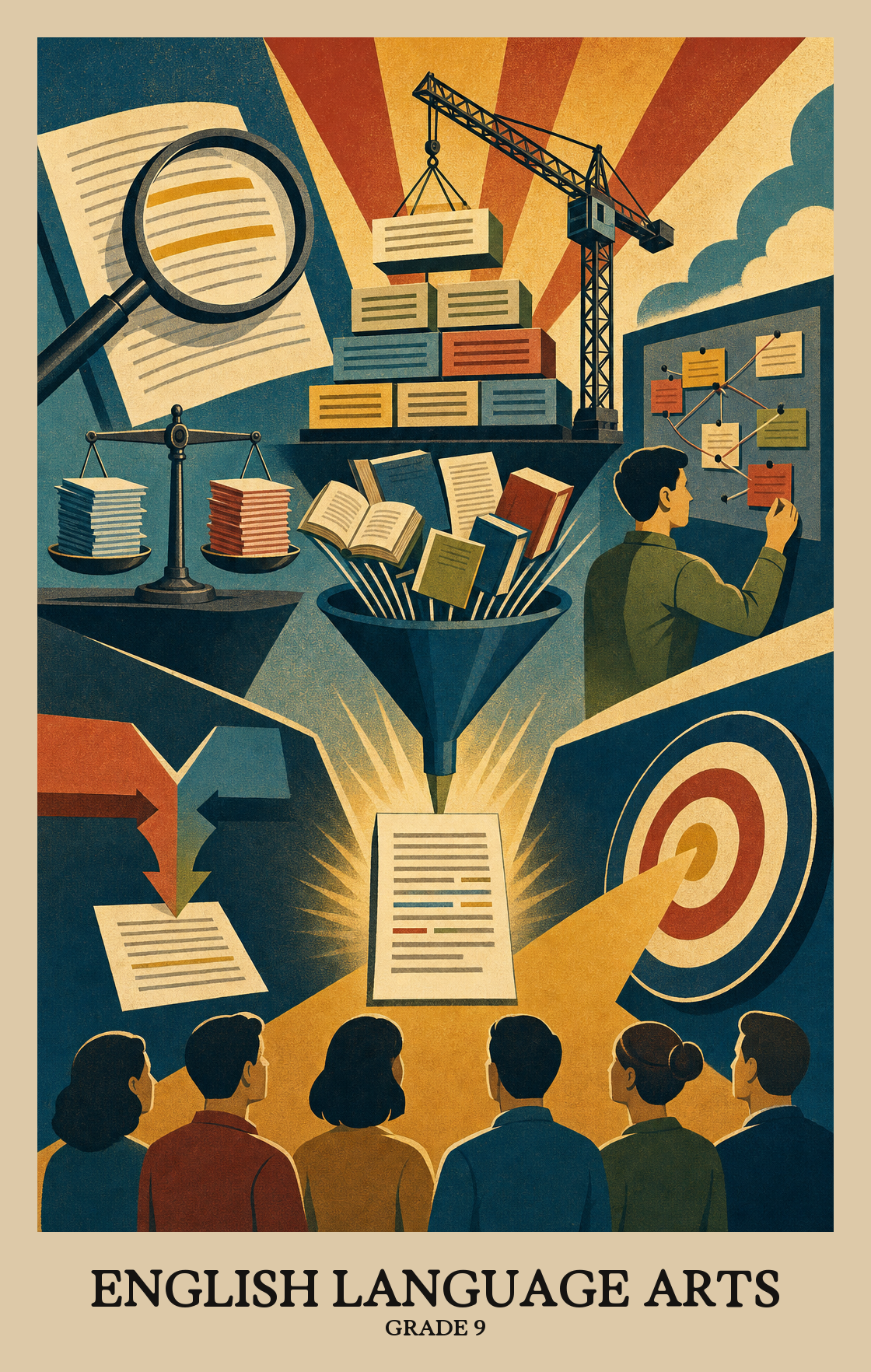 Illustration of what students learn in Grade 9 English Language Arts