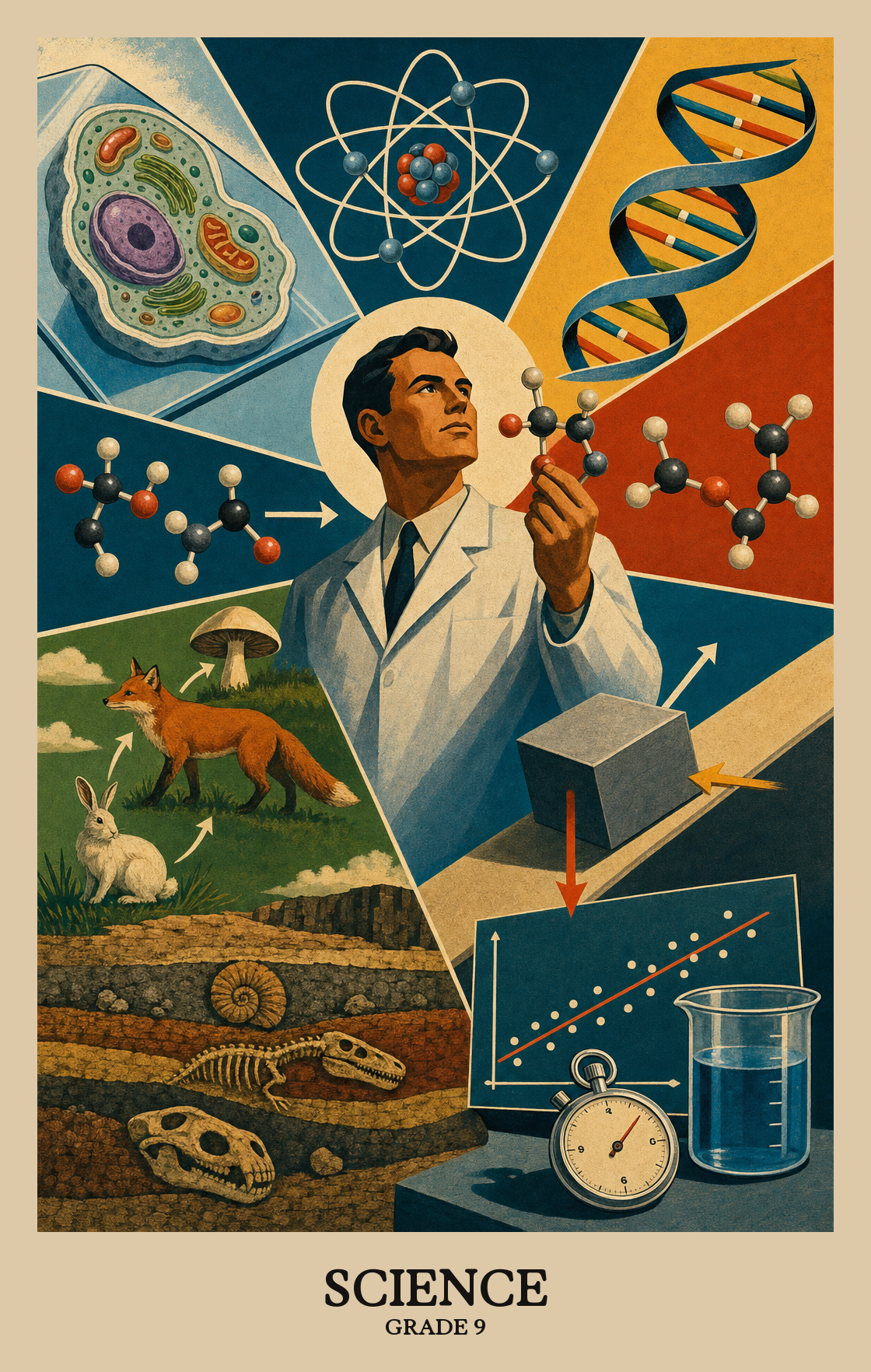 Illustration of what students learn in Grade 9 Science
